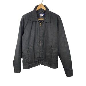 VTG Dickies Jacket Mens LARGE Black Eisenhower Quilted Lined Workwear Mexico Zip